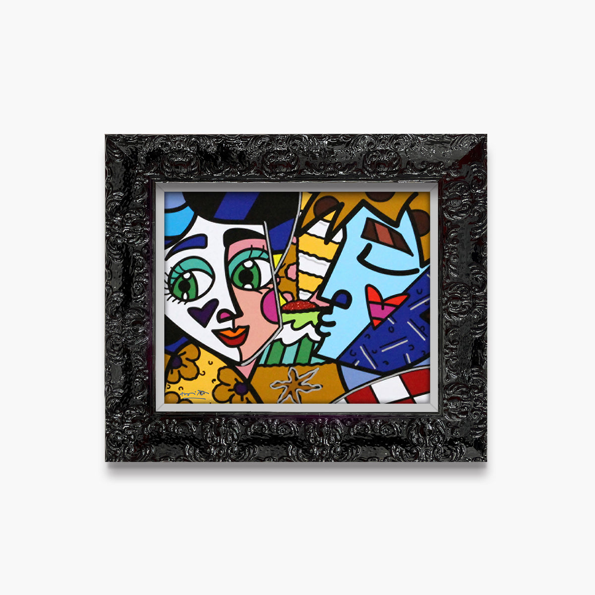 Romero Britto please sweetheart limited edition print  colorful pop art design