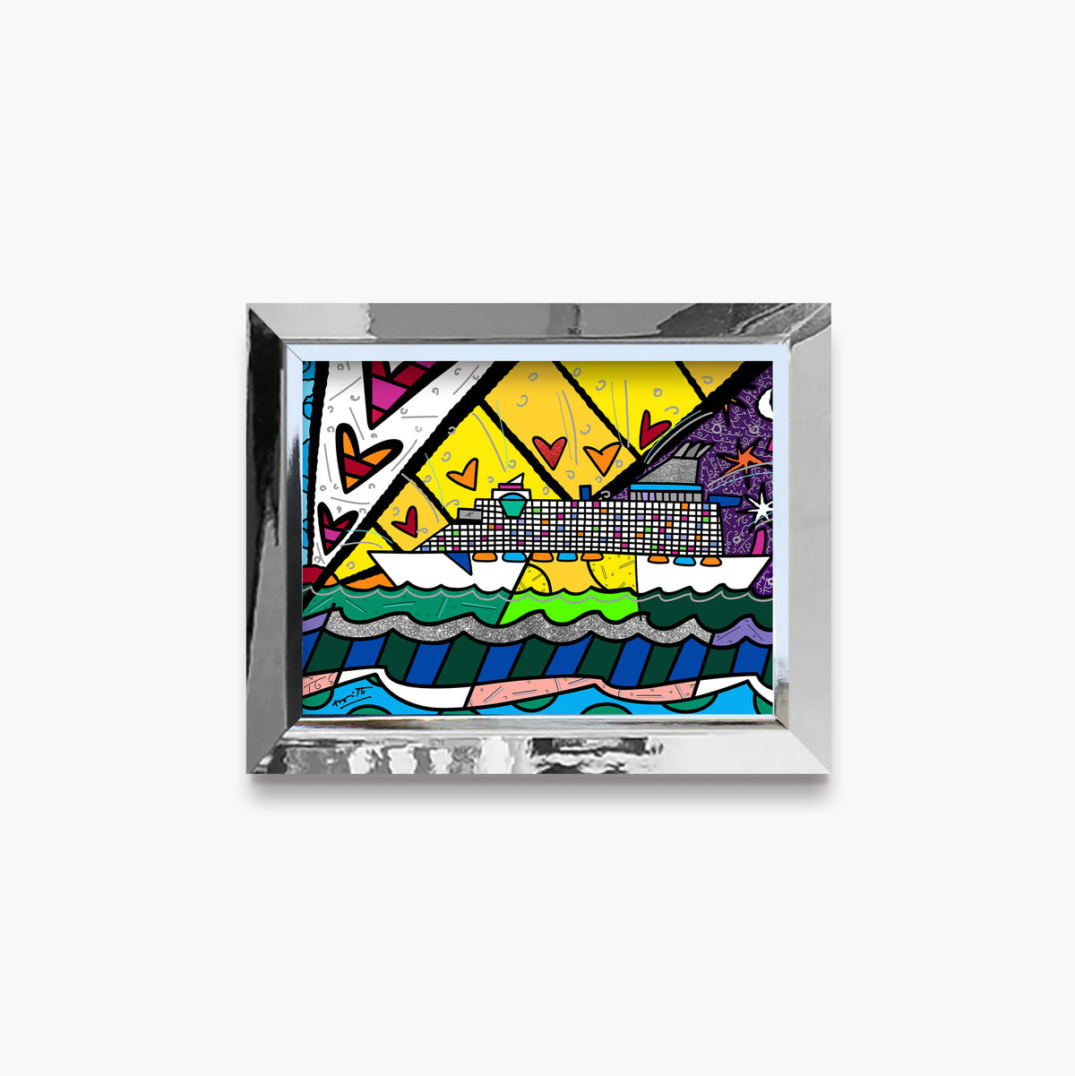 Romero Britto happy happy times limited edition  contemporary pop art piece