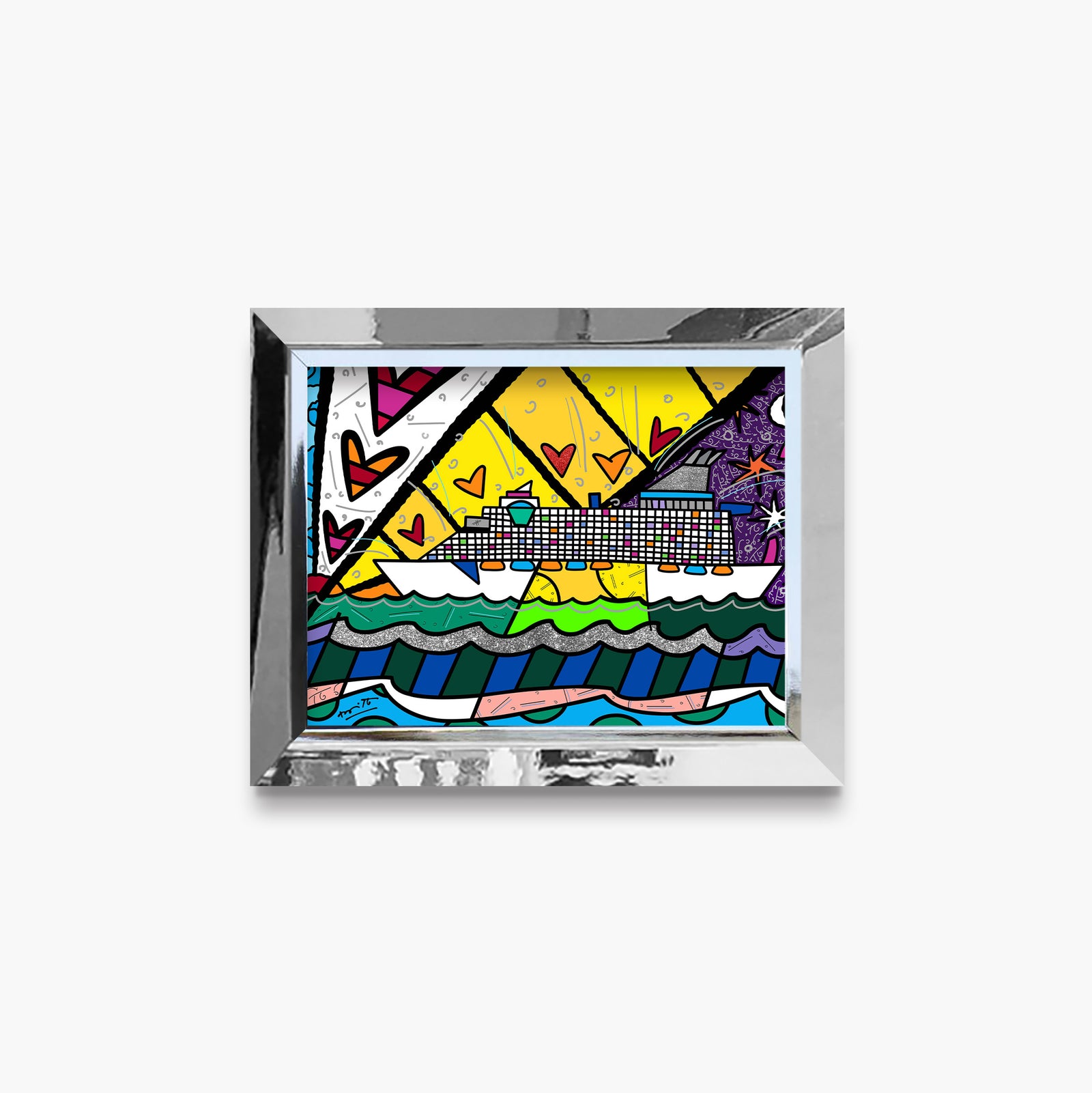 Romero Britto happy happy times limited edition  contemporary pop art piece