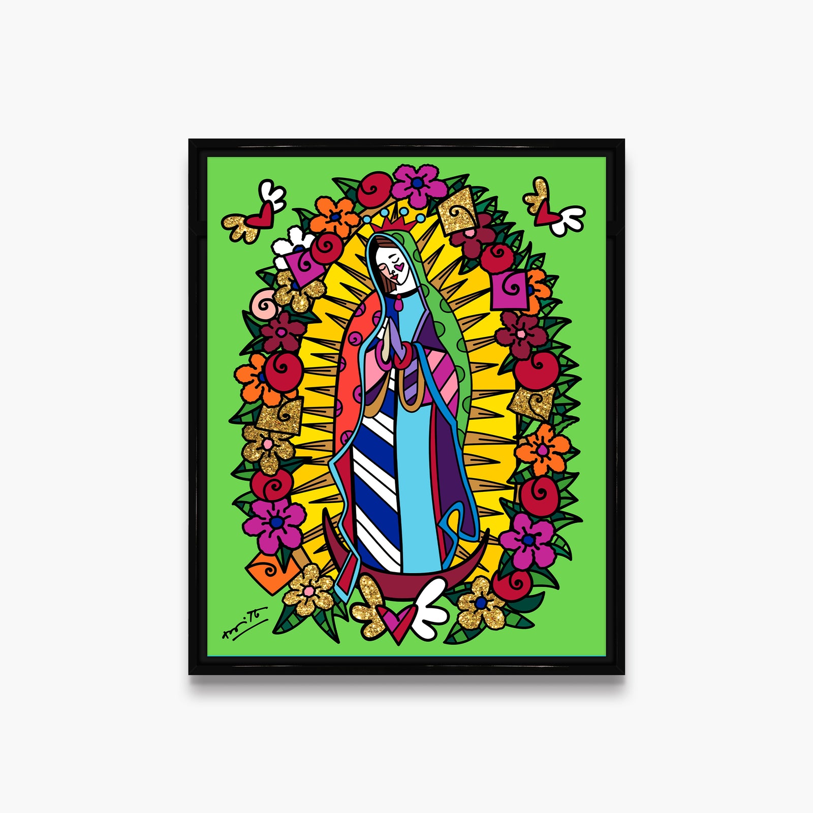 modern pop art virgen de guadalupe limited edition  vibrant home decor
