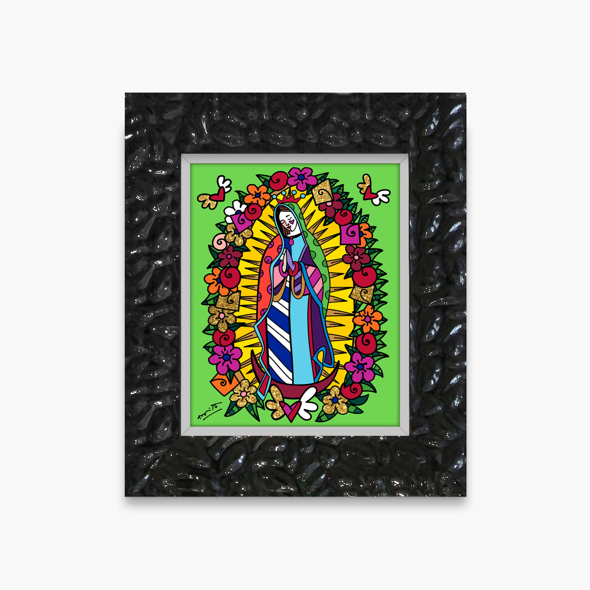 Romero Britto virgen de guadalupe limited edition  contemporary pop art piece