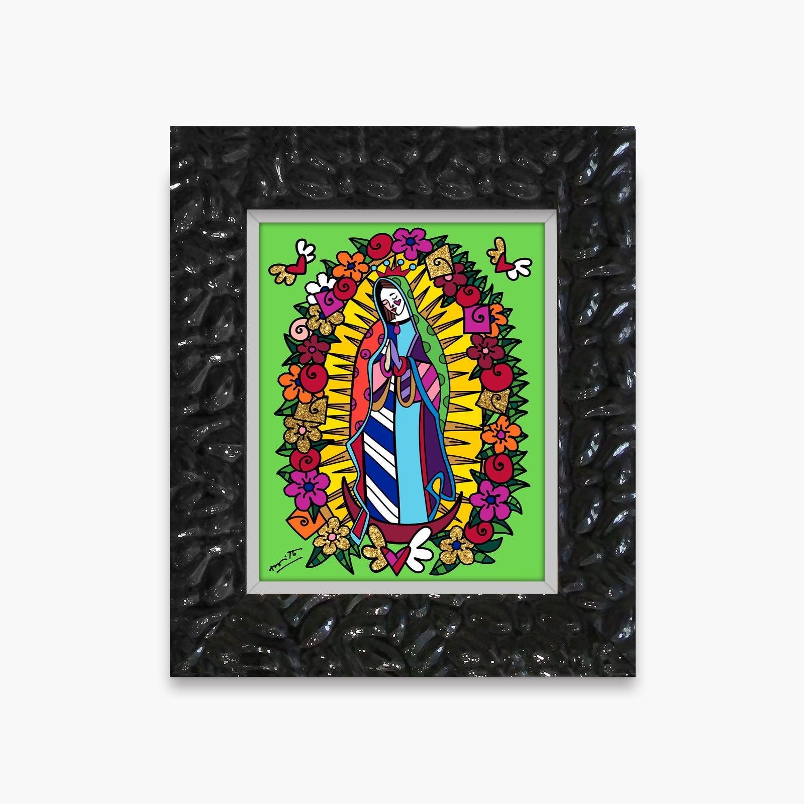 Romero Britto virgen de guadalupe limited edition  contemporary pop art piece