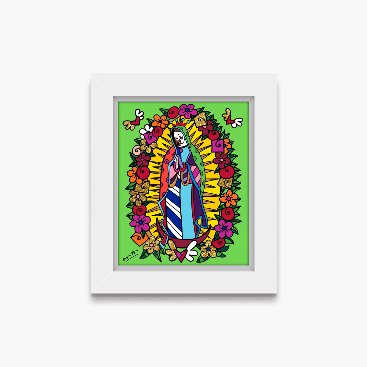 Romero Britto virgen de guadalupe limited edition  contemporary pop art piece