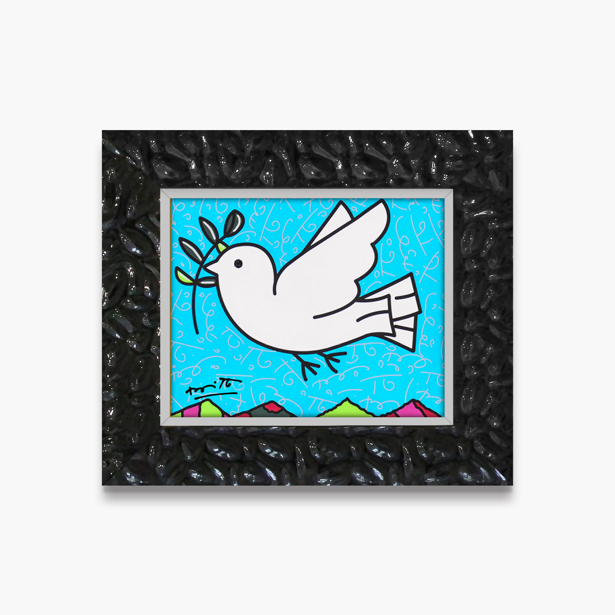 Romero Britto peace limited edition print  contemporary pop art piece