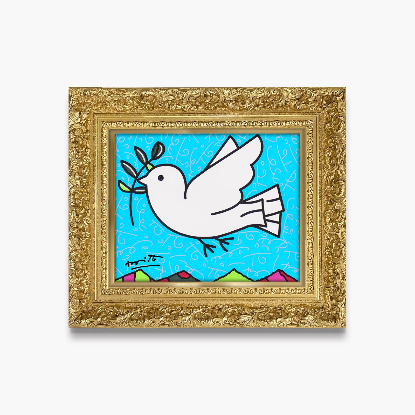modern pop art peace limited edition print  vibrant home decor