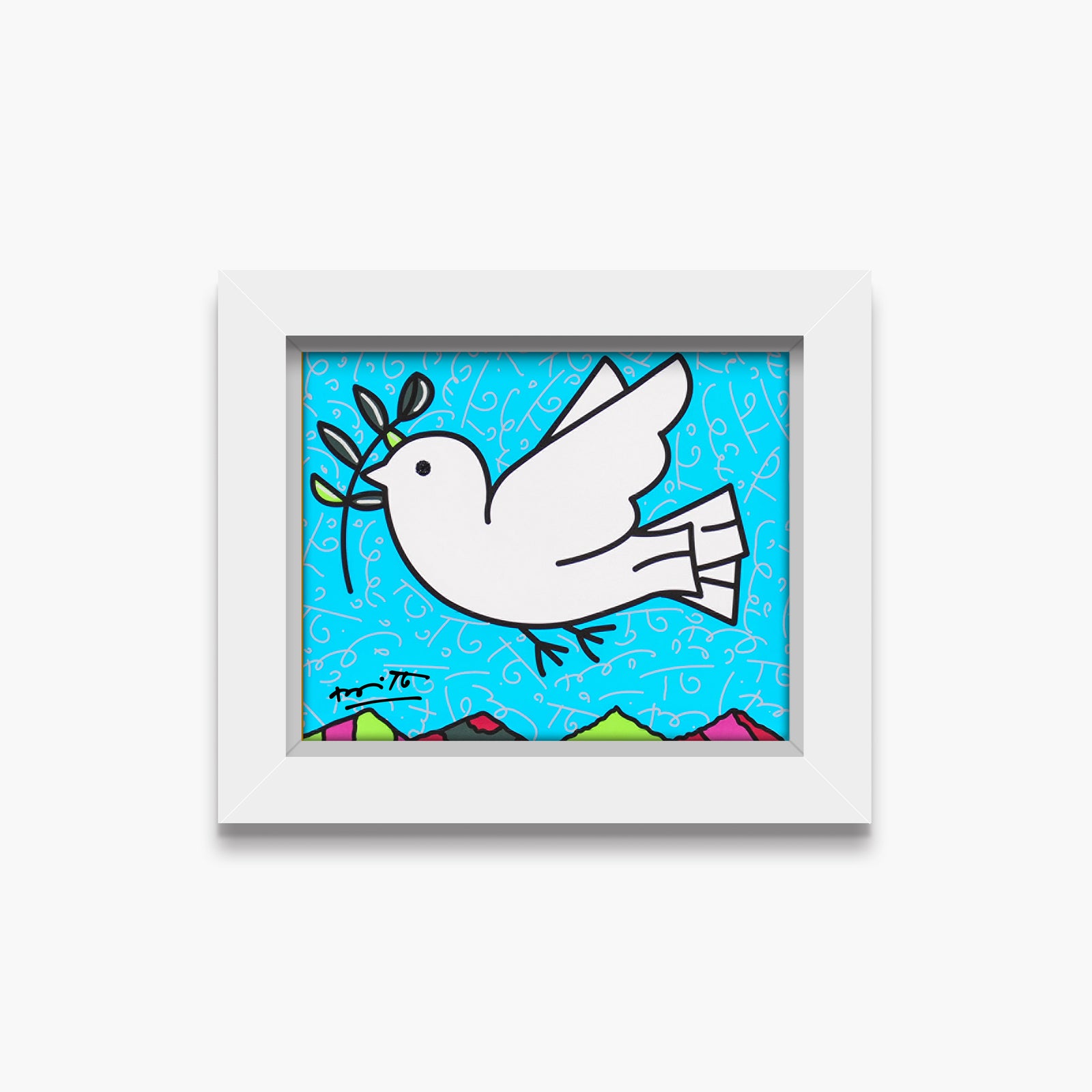 Romero Britto peace limited edition print  contemporary pop art piece