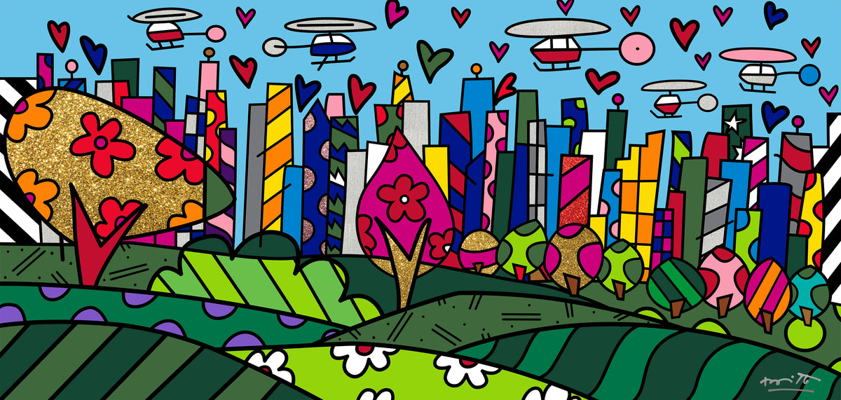 Romero Britto sao paulo limited edition print  colorful pop art design