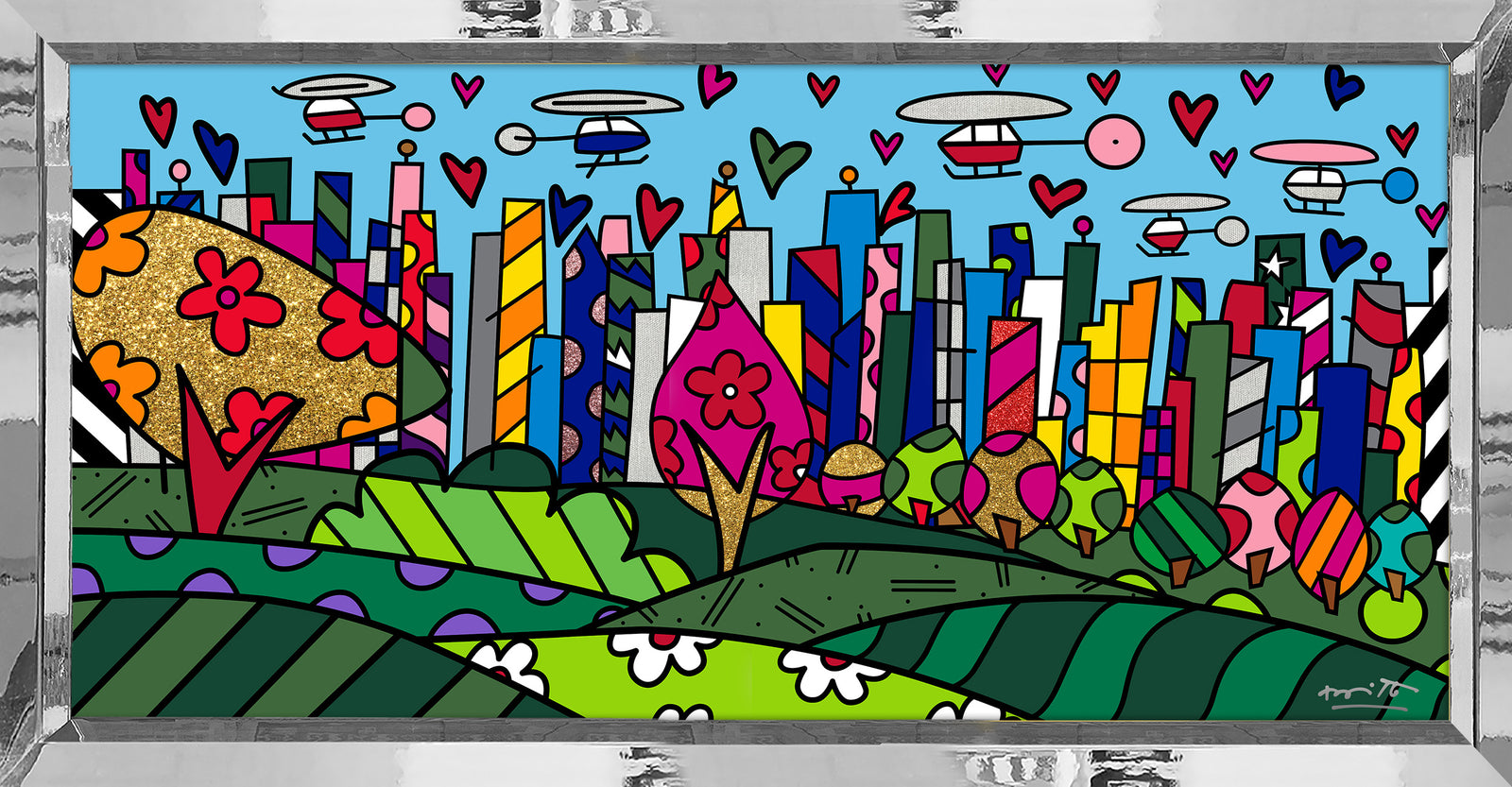 Romero Britto sao paulo limited edition print  colorful pop art design