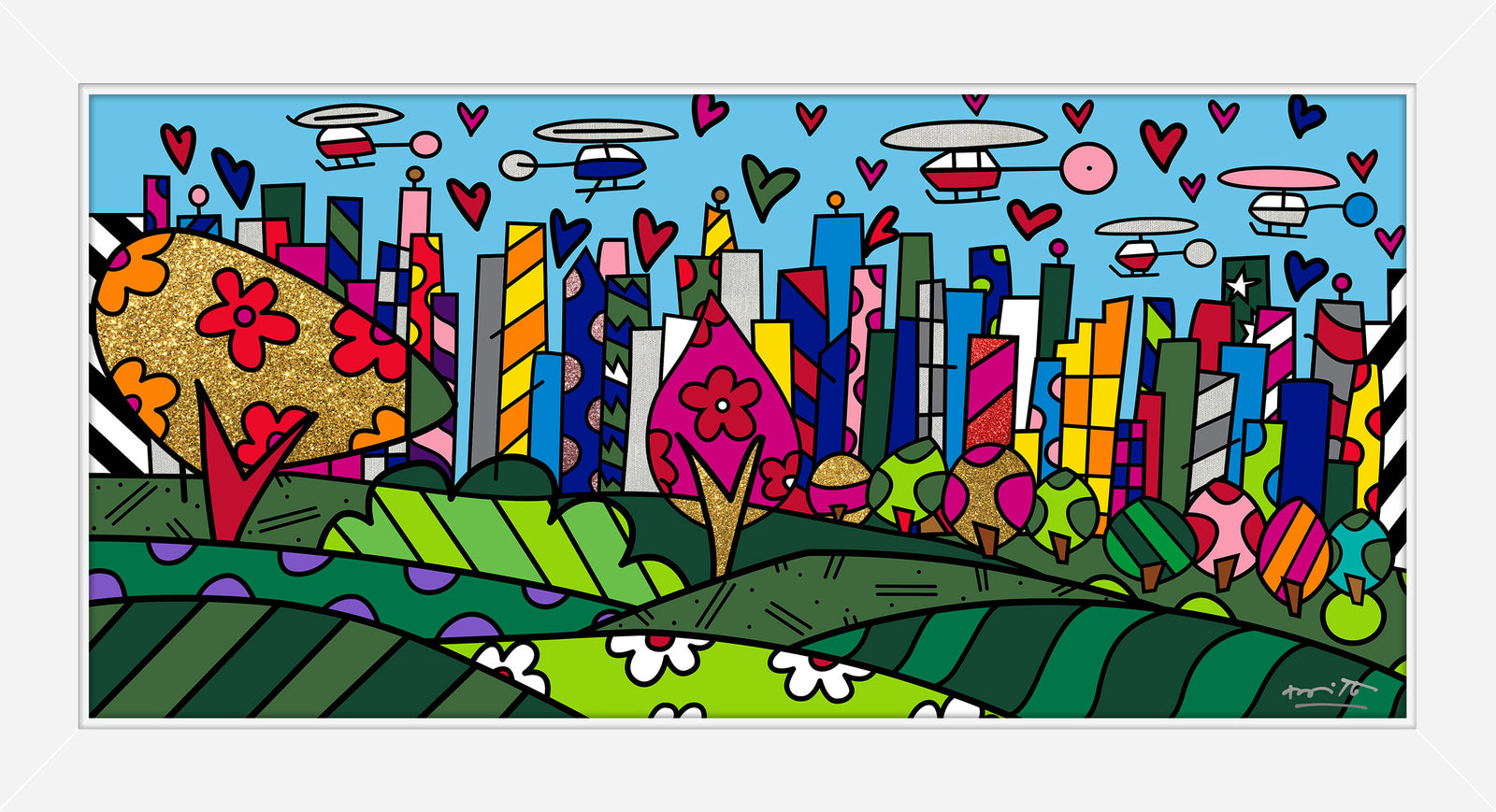 Romero Britto sao paulo limited edition print  contemporary pop art piece