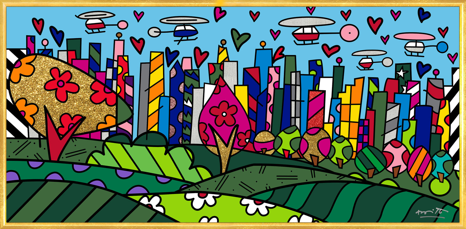 Romero Britto sao paulo limited edition print  contemporary pop art piece
