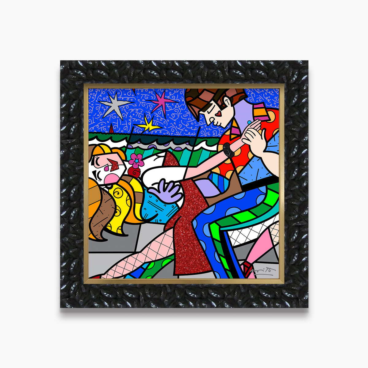 Romero Britto all night long limited edition  contemporary pop art piece