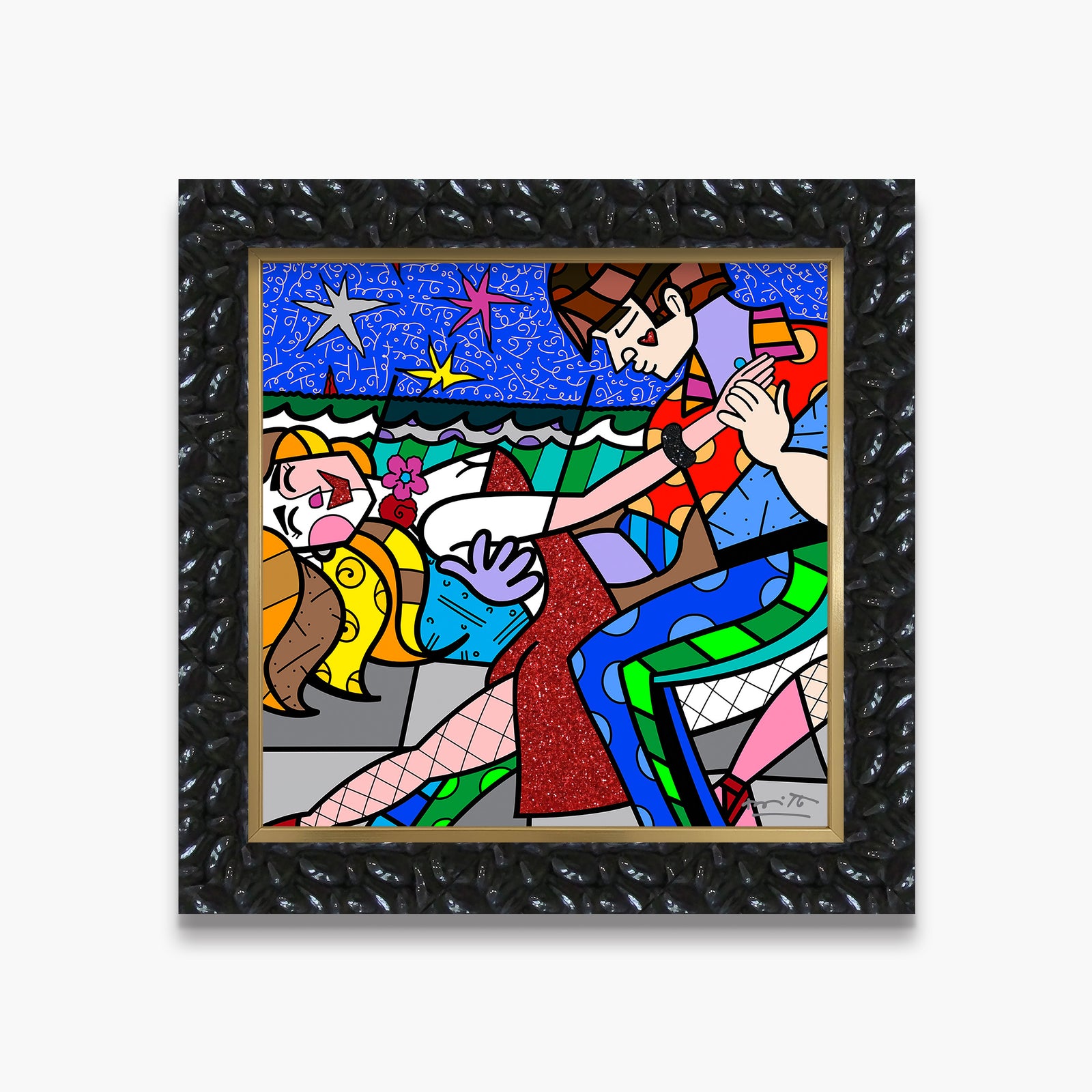 Romero Britto all night long limited edition  contemporary pop art piece