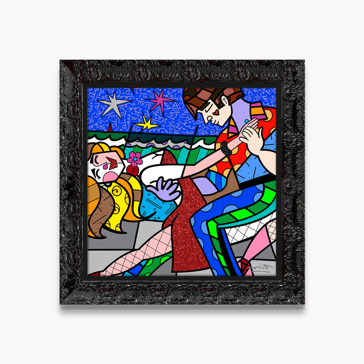 Romero Britto all night long limited edition  contemporary pop art piece