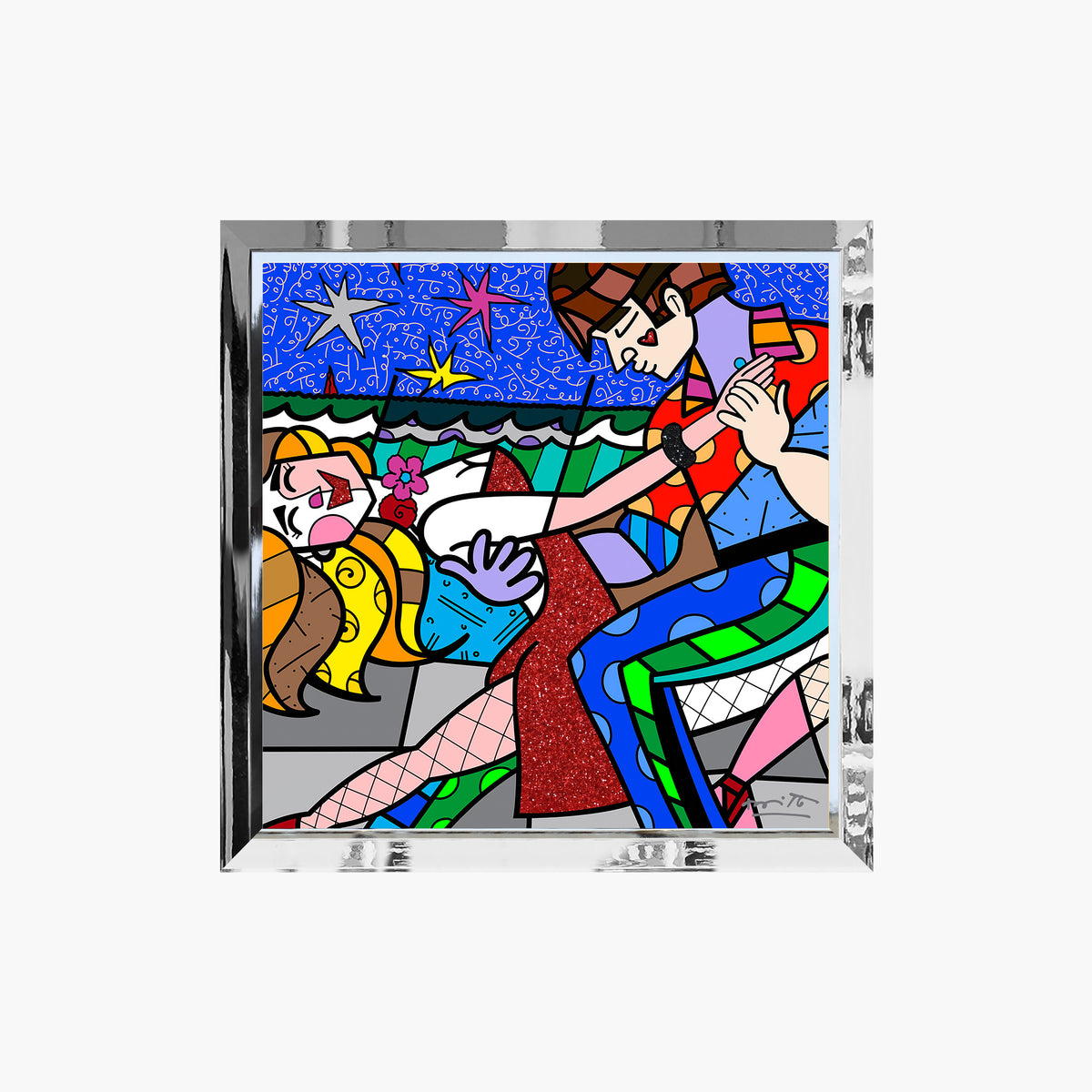 Romero Britto all night long limited edition  colorful pop art design