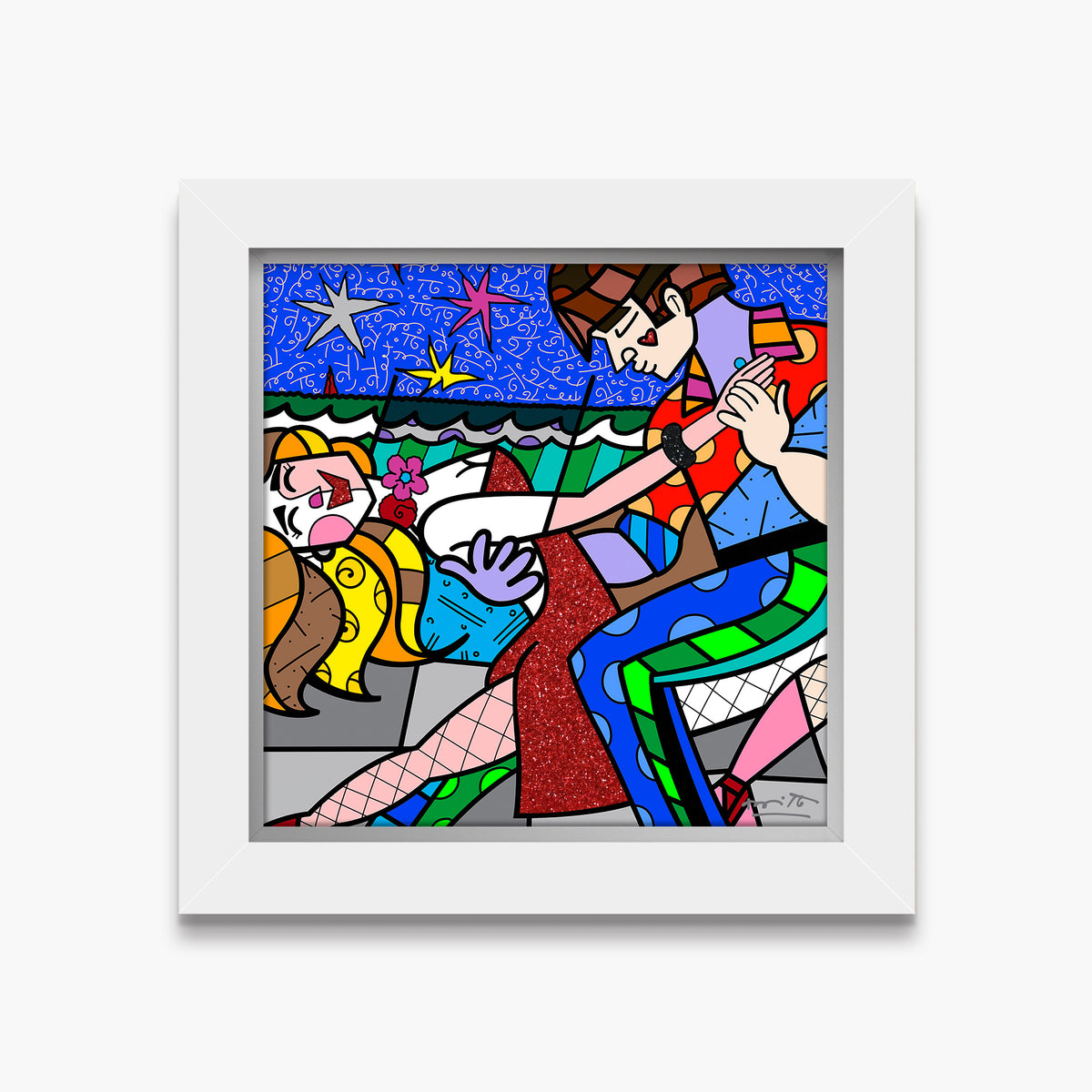 Romero Britto all night long limited edition  contemporary pop art piece