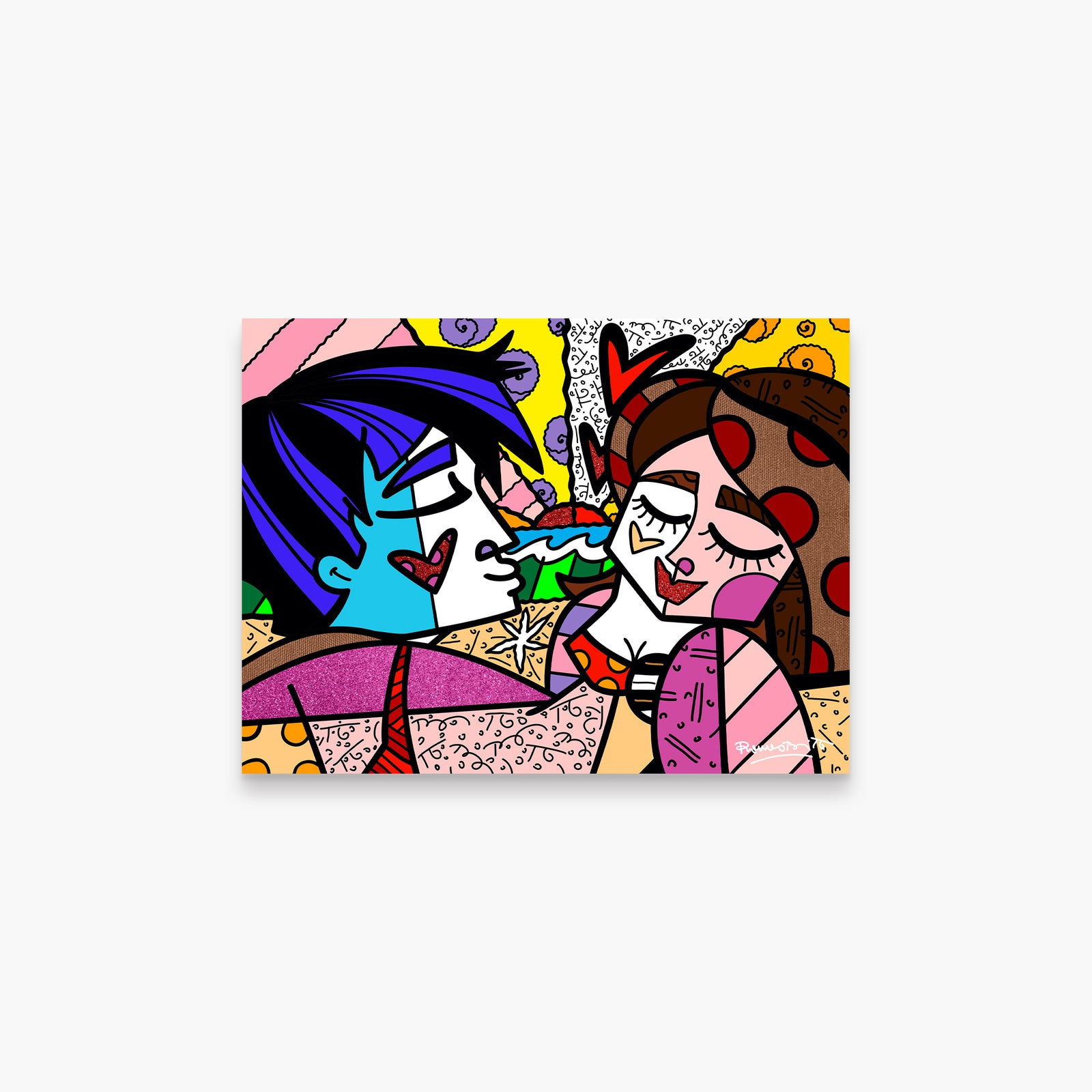 Romero Britto south beach limited edition print  colorful pop art design