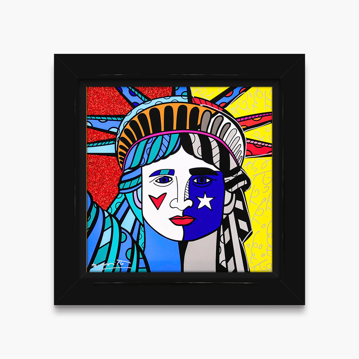 Romero Britto ms america limited edition print  colorful pop art design
