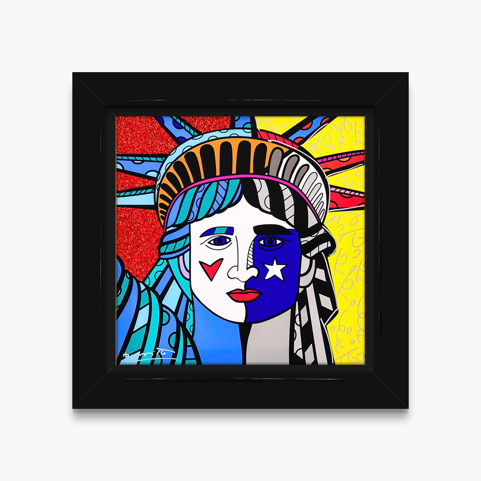 Romero Britto ms america limited edition print  colorful pop art design