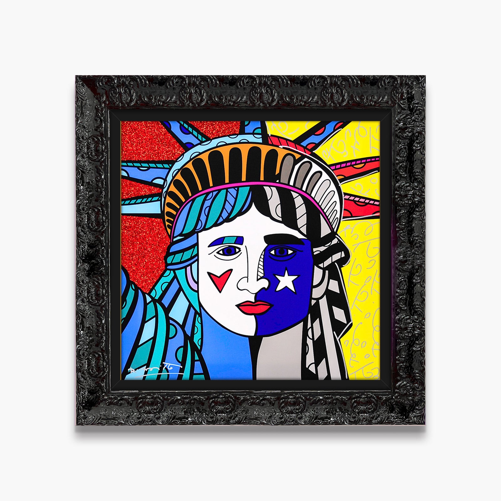 Romero Britto ms america limited edition print  contemporary pop art piece