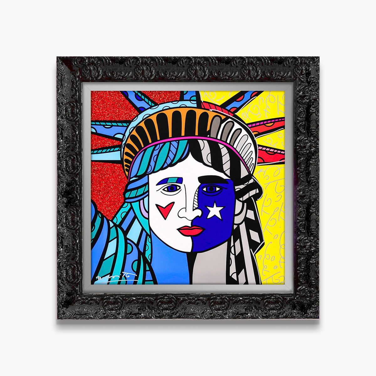 Romero Britto ms america limited edition print  colorful pop art design