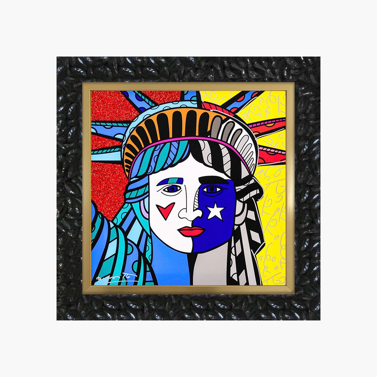 Romero Britto ms america limited edition print  colorful pop art design