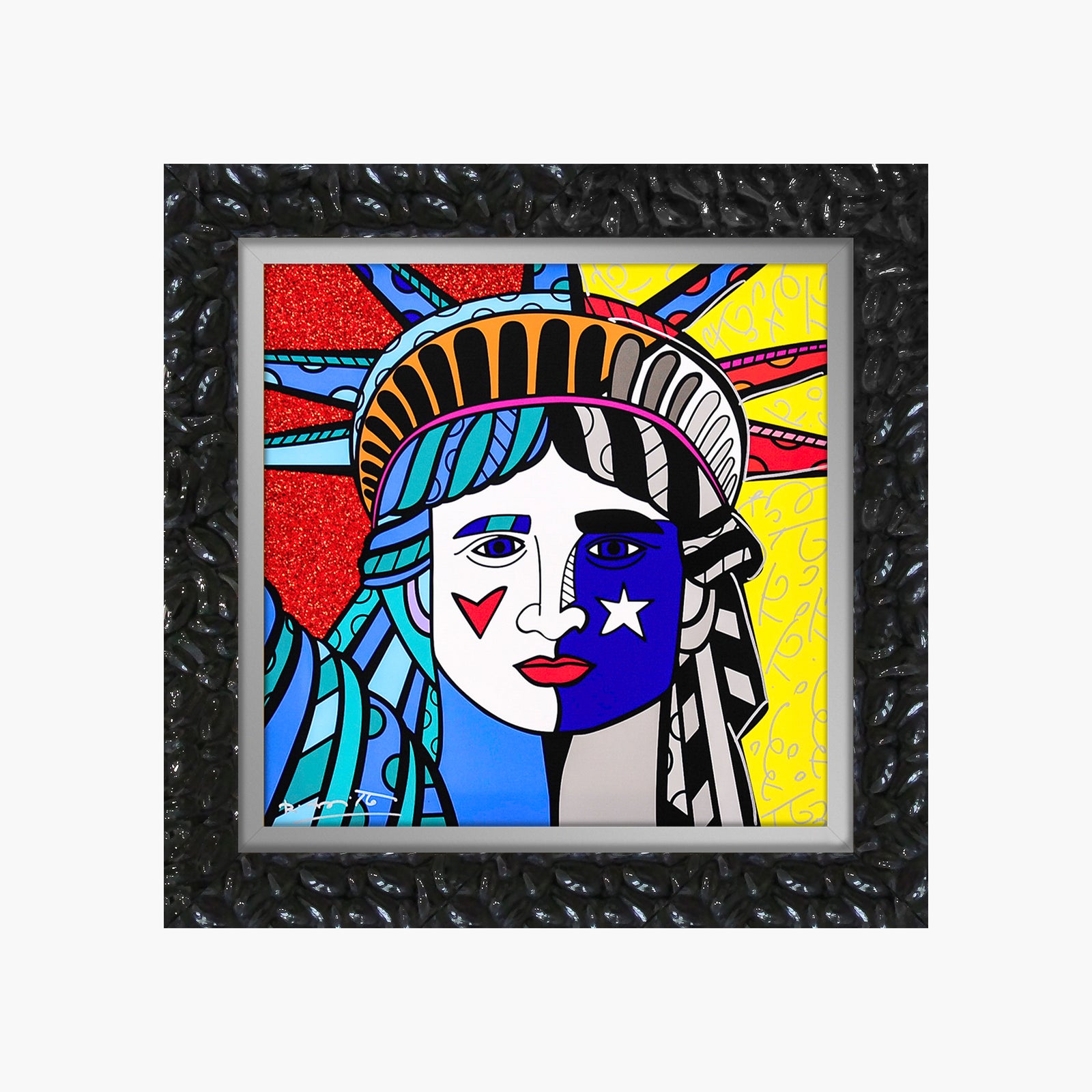 Romero Britto ms america limited edition print  contemporary pop art piece