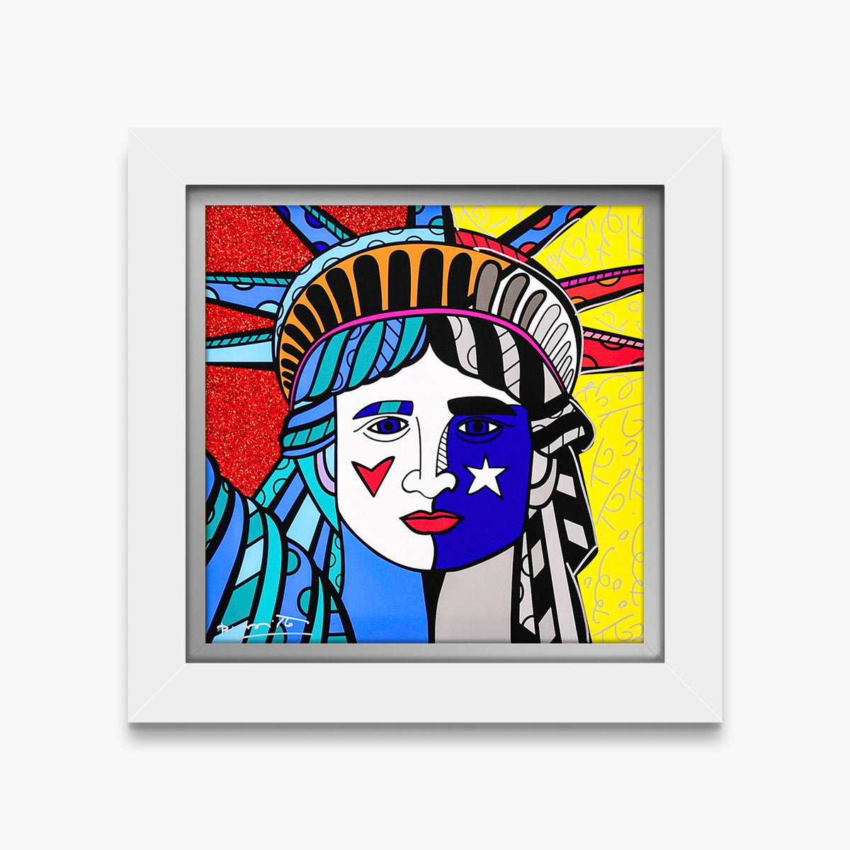 Romero Britto ms america limited edition print  contemporary pop art piece