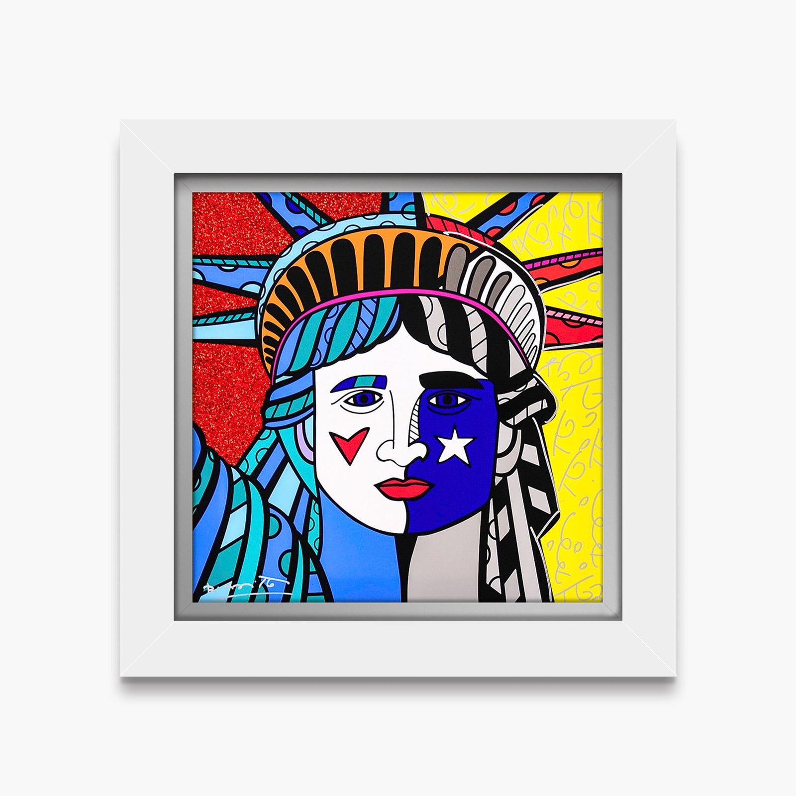 Romero Britto ms america limited edition print  contemporary pop art piece