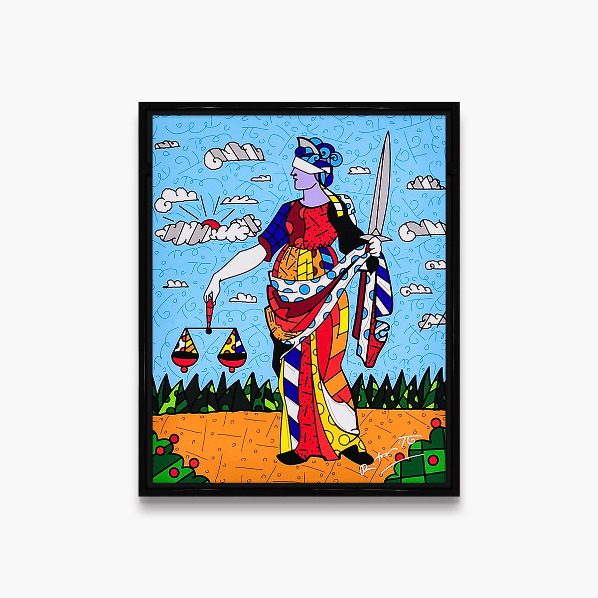 modern pop art lady justice limited edition print  vibrant home decor