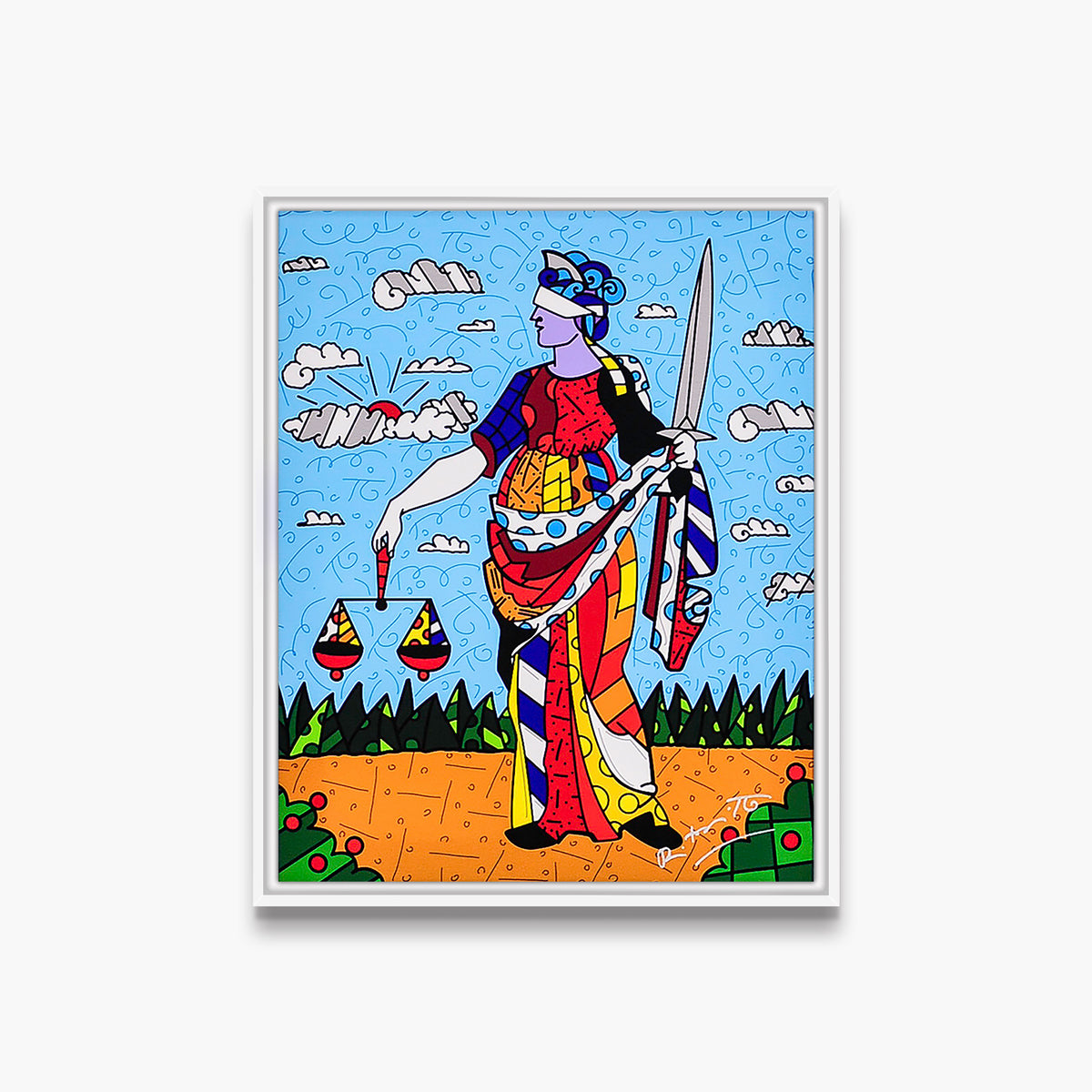 lady justice limited edition print  artistic colorful design collectible