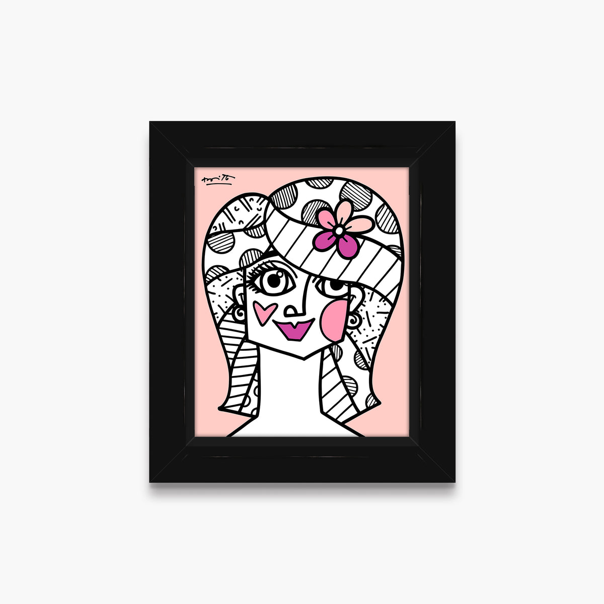 Romero Britto hair do limited edition print  colorful pop art design