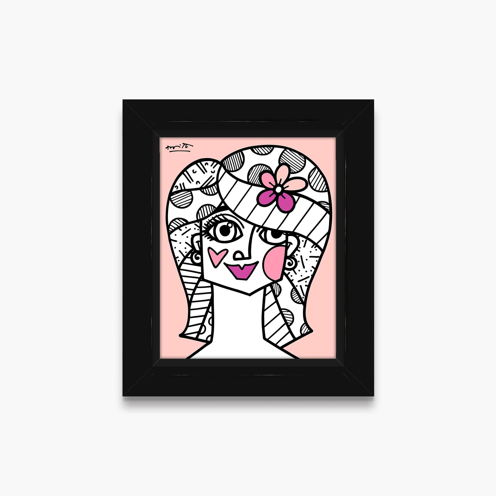 Romero Britto hair do limited edition print  colorful pop art design
