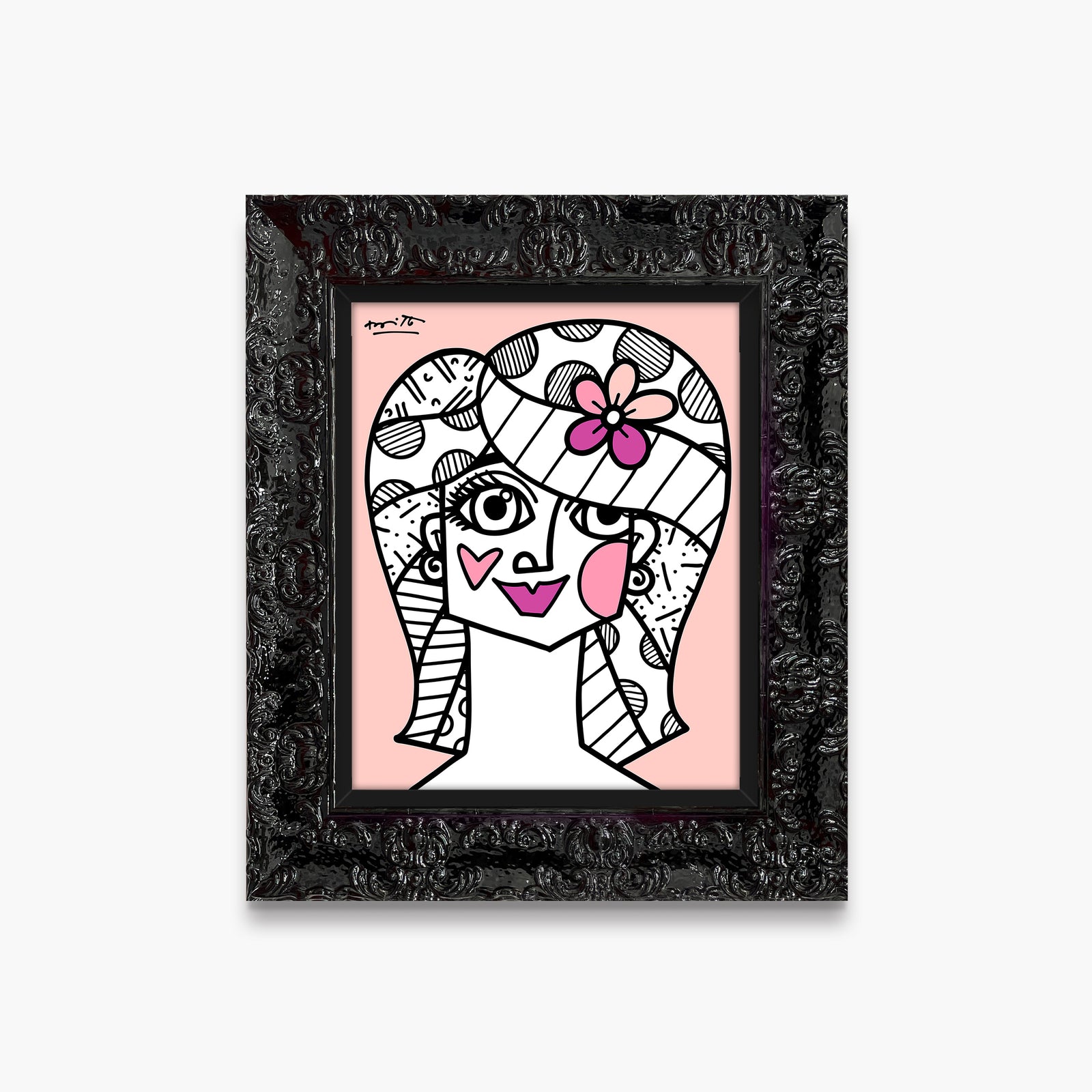 Romero Britto hair do limited edition print  contemporary pop art piece