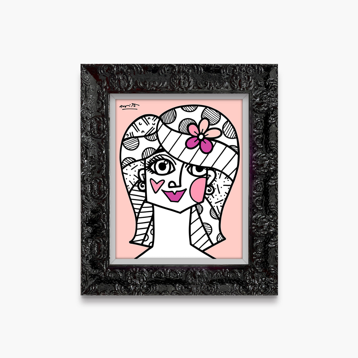 Romero Britto hair do limited edition print  colorful pop art design