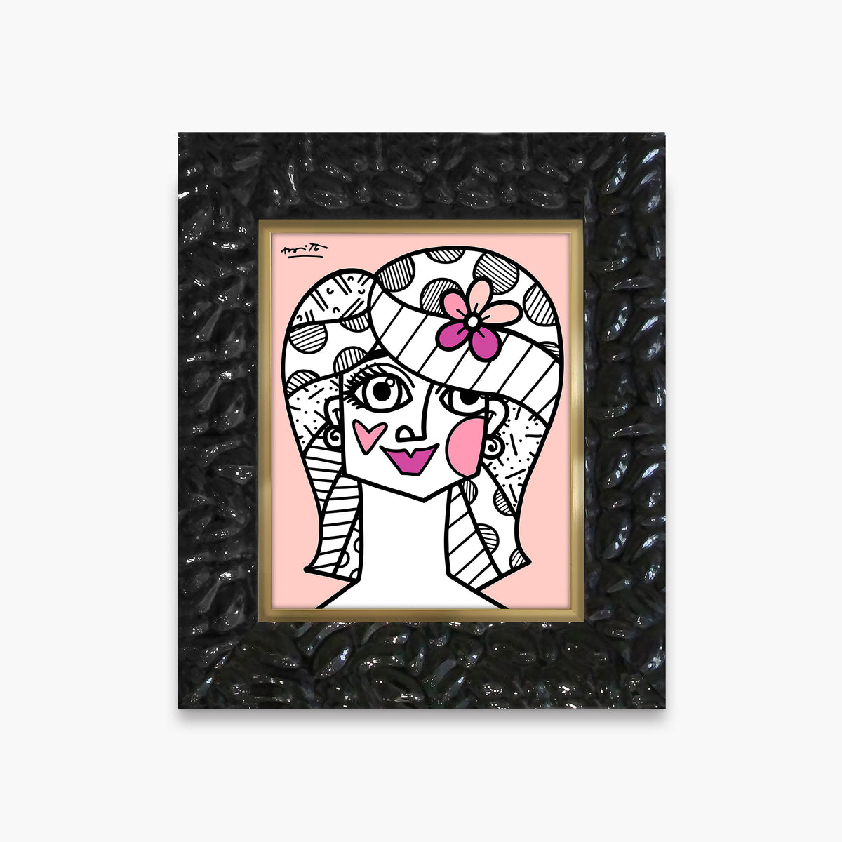Romero Britto hair do limited edition print  contemporary pop art piece