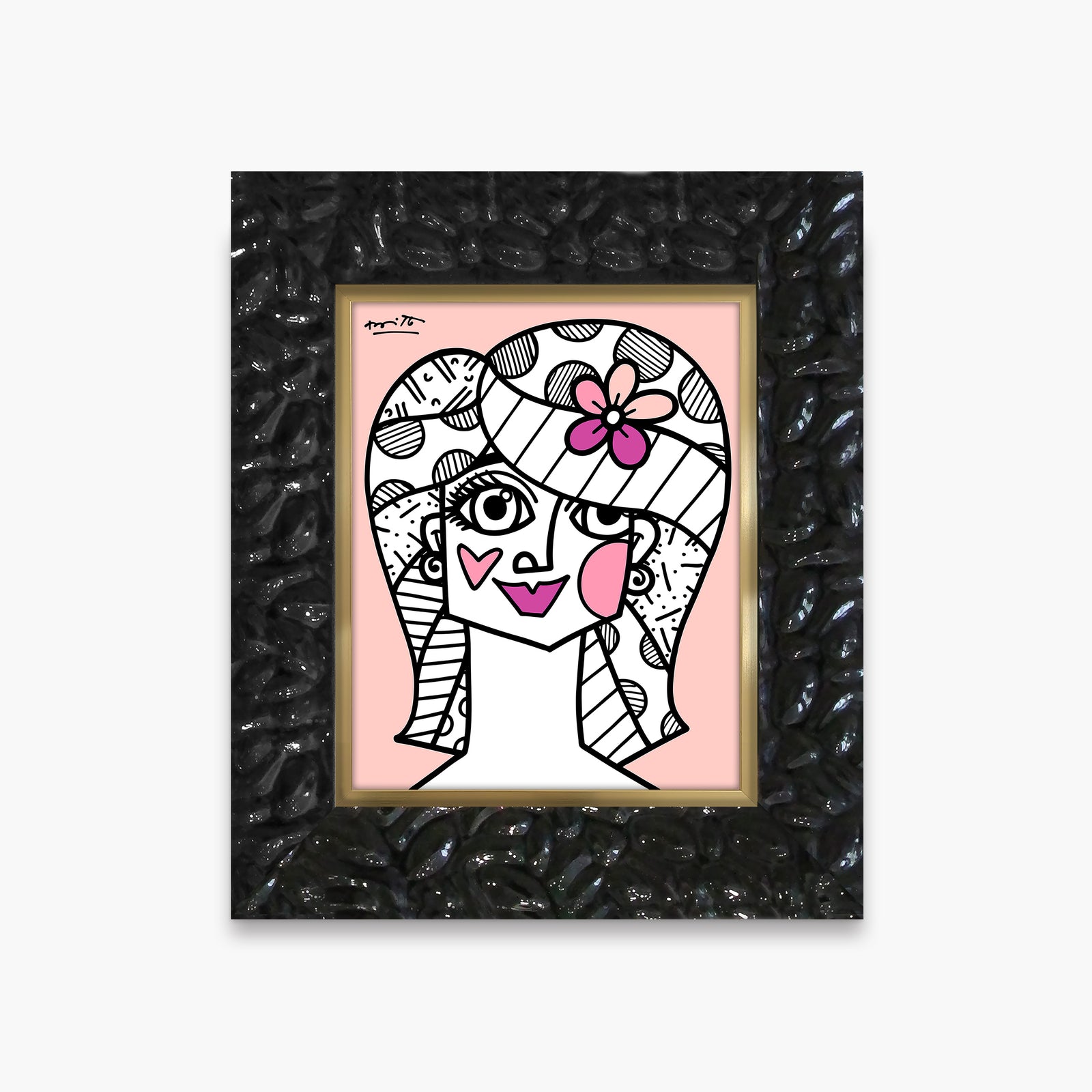 Romero Britto hair do limited edition print  contemporary pop art piece