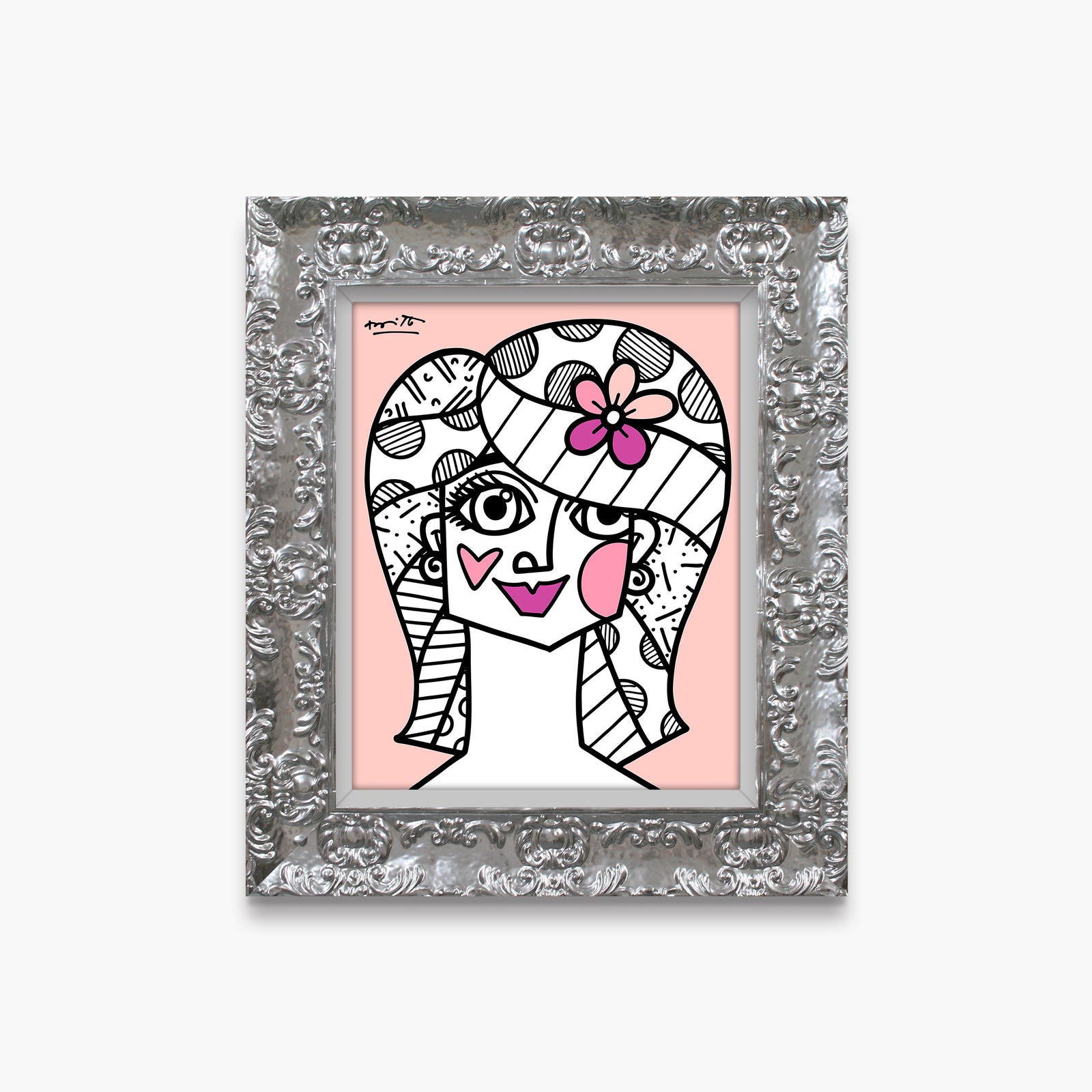 Romero Britto hair do limited edition print  colorful pop art design