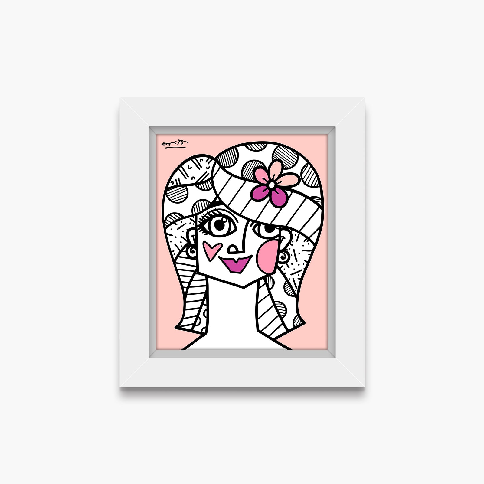 Romero Britto hair do limited edition print  contemporary pop art piece