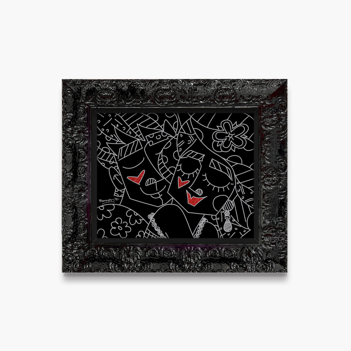 Romero Britto carinho limited edition print  contemporary pop art piece
