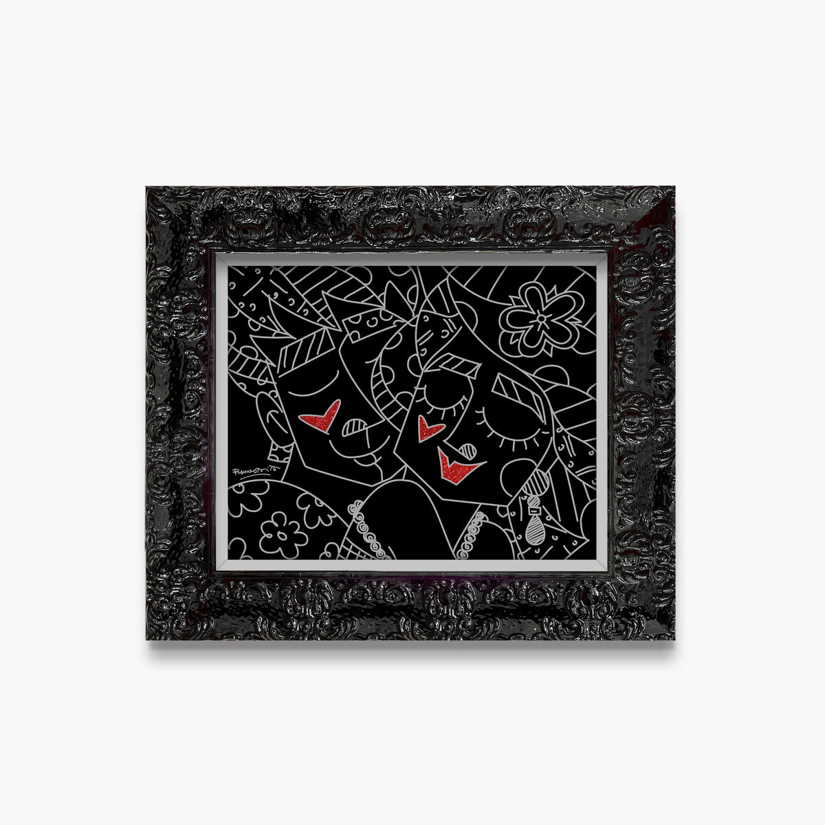 Romero Britto carinho limited edition print  colorful pop art design