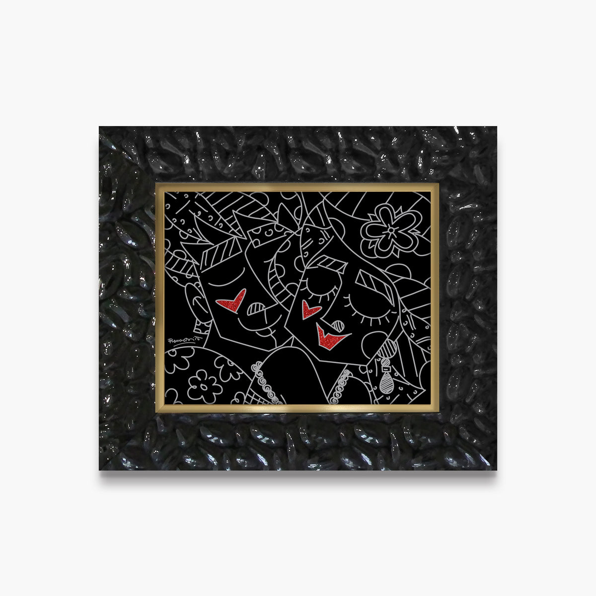 Romero Britto carinho limited edition print  contemporary pop art piece