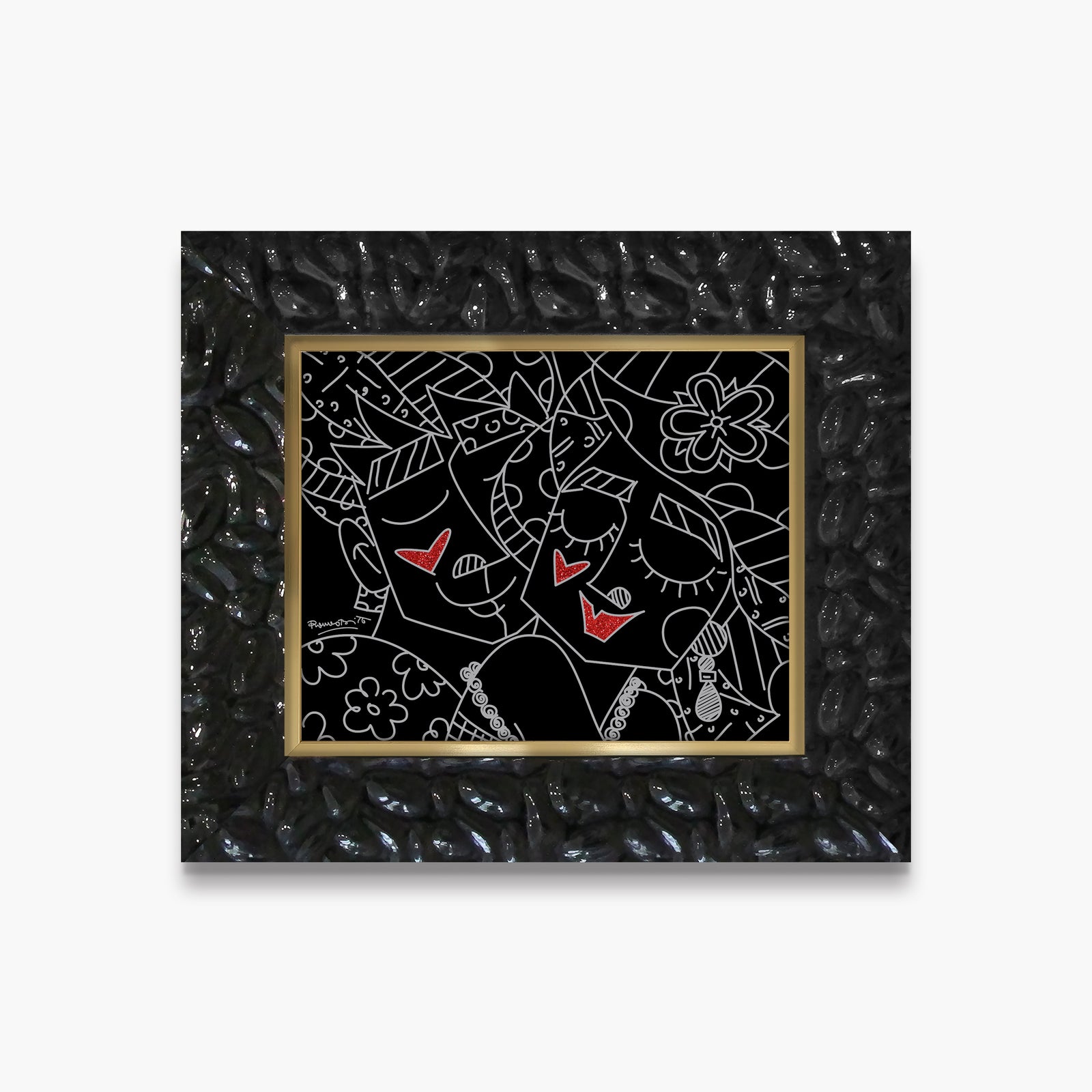 Romero Britto carinho limited edition print  contemporary pop art piece