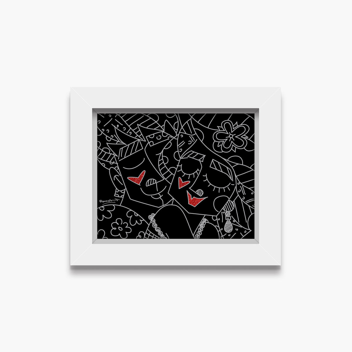 Romero Britto carinho limited edition print  contemporary pop art piece