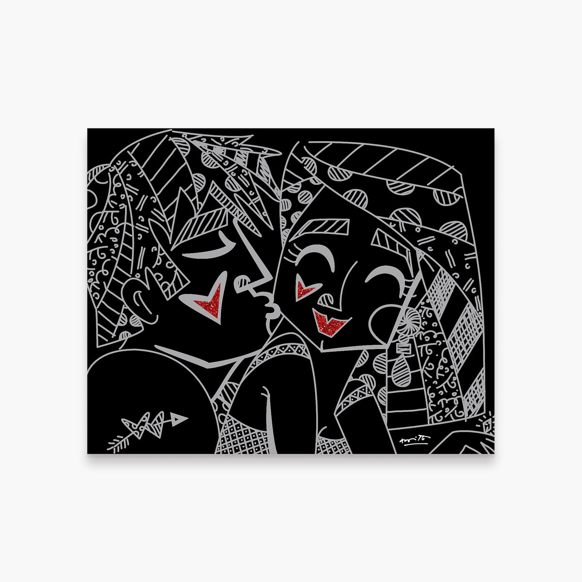 Romero Britto lights off limited edition print  colorful pop art design