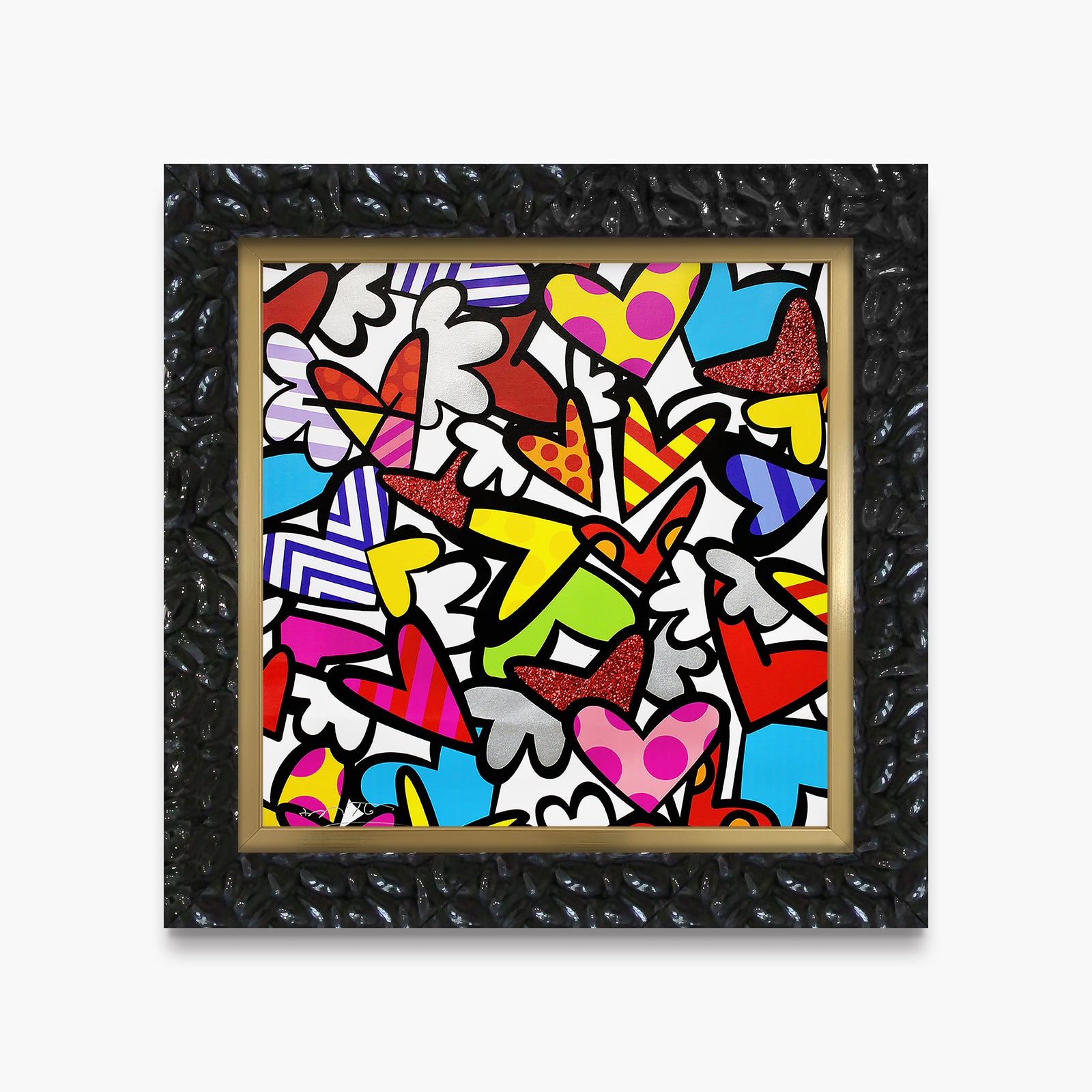 Romero Britto so much love too limited  contemporary pop art piece