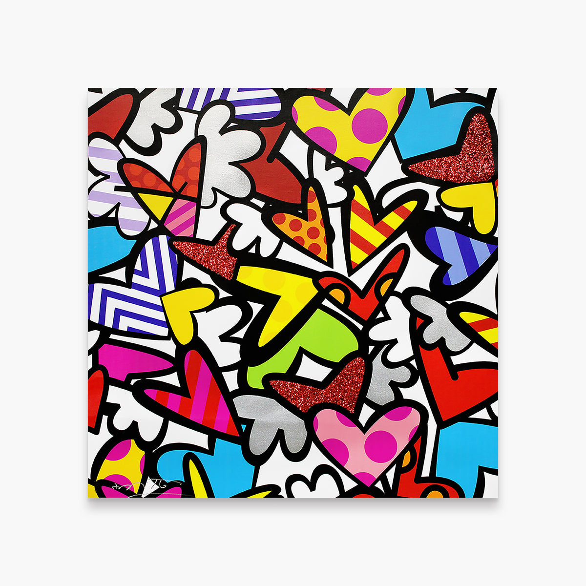 Romero Britto so much love too limited  colorful pop art design
