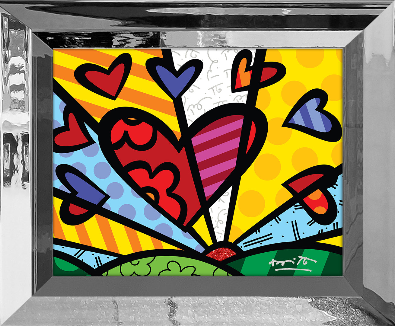 Romero Britto new day limited edition print  contemporary pop art piece