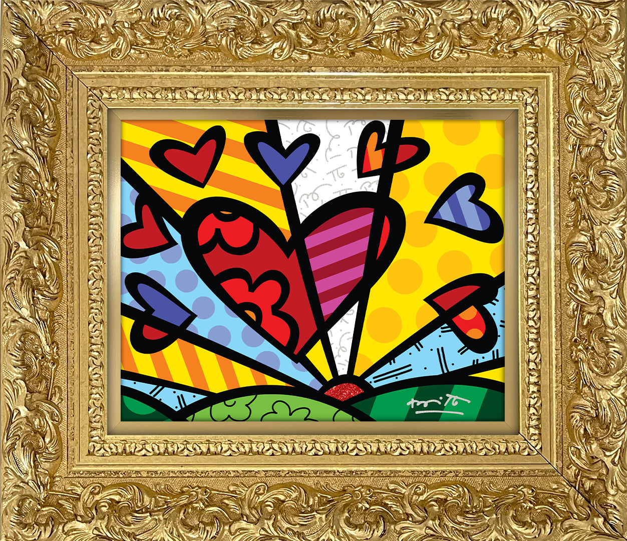Romero Britto new day limited edition print  colorful pop art design