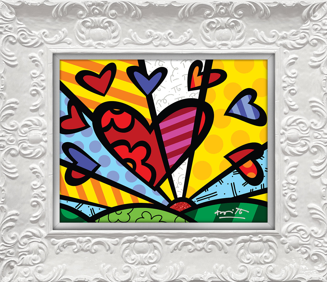 Romero Britto new day limited edition print  contemporary pop art piece