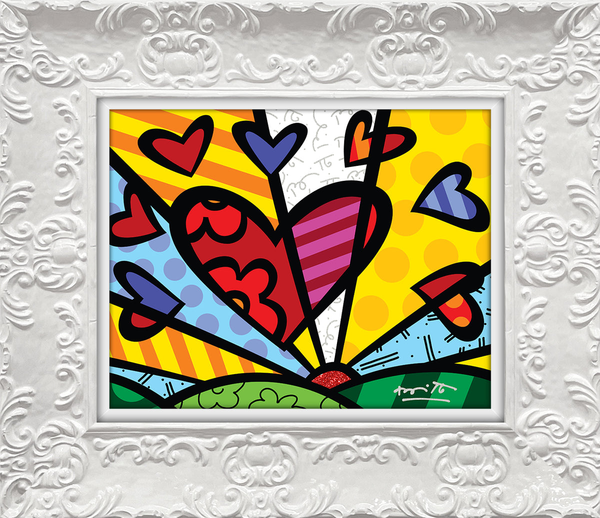 Romero Britto new day limited edition print  colorful pop art design